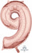 Rose Gold Number 9 Balloon, 26 Inch