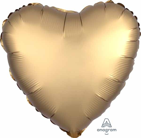 18 Inch Satin Gold Heart Foil Balloon