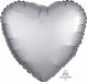 18" Platinum Satin Luxe Heart Foil Balloon