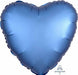 Azure Satin Luxe Heart Foil Balloon, 18 Inch