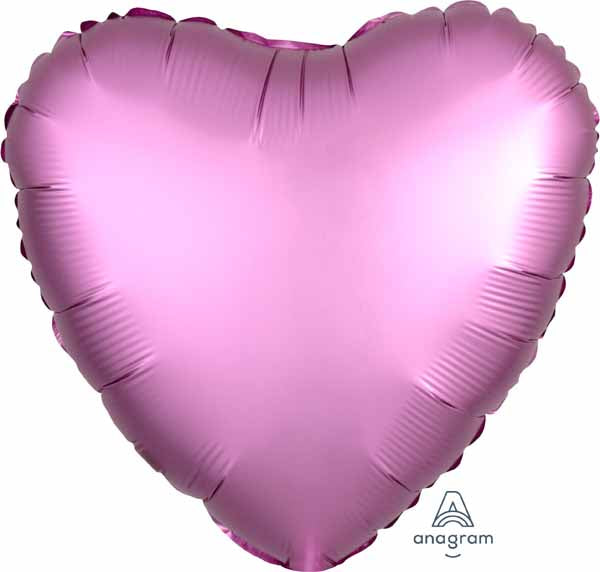 18-Inch Satin Flamingo Heart Foil Balloon