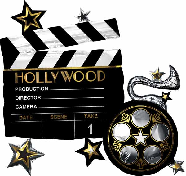 Lights Camera Action 30-Inch Shaped Foil Balloon