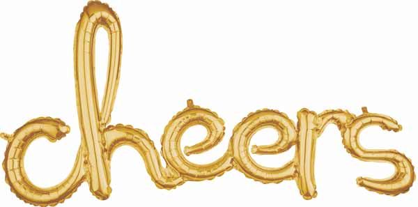Gold Cheers Script Balloon
