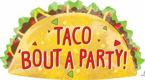 Taco Party 33" Taco-Shaped Foil Balloon
