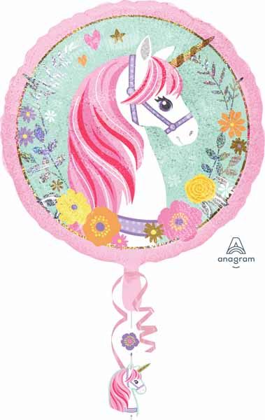 Magical Unicorn Holographic Drop-A-Line Foil Balloon Kit
