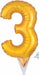 Gold Number 3 Balloon Cake Pick, 6 Inch