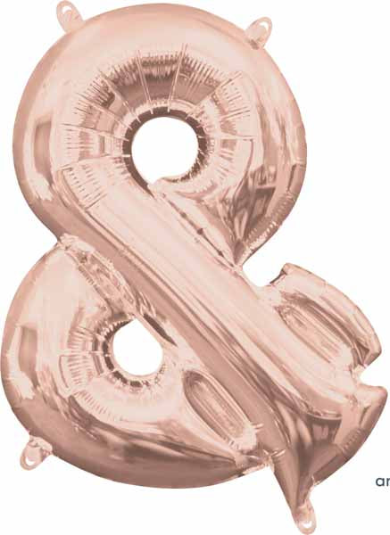 16 Inch Rose Gold Ampersand Symbol Balloon