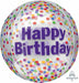 Happy Birthday Funfetti Orbz 16-Inch Foil Balloon