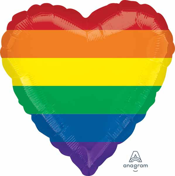 Rainbow Fun 18-Inch Heart Foil Balloon
