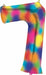 34-Inch Rainbow Splash Number 7 Balloon