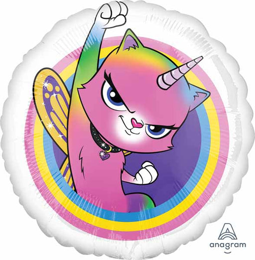 Rainbow Butterfly Unicorn Kitty 18-Inch Foil Balloon