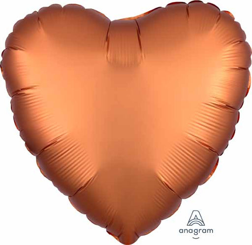 Amber Satin Luxe Heart Foil Balloon, 18 Inch