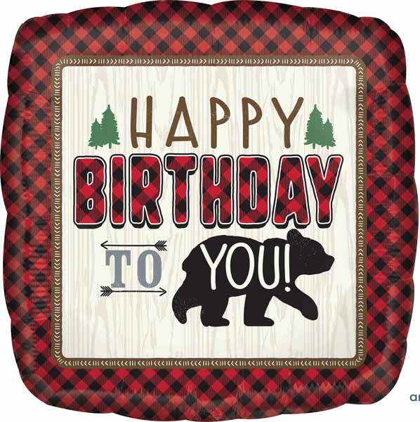 Lumberjack Birthday Jumbo Square Foil Balloon