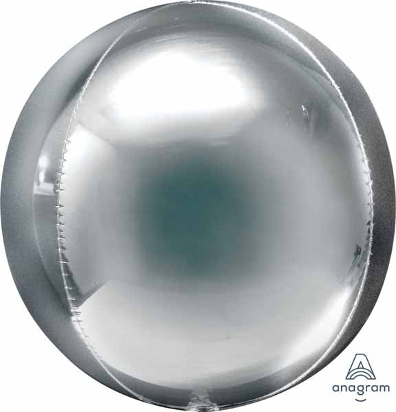 Jumbo Silver Orbz Foil Balloon, 21 Inch