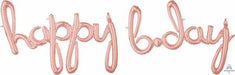 Rose Gold Happy Bday Script Balloon