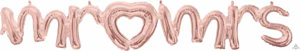 Mr & Mrs Rose Gold Script Balloon