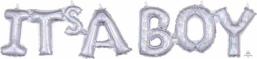 It's a Boy Holographic Block Phrase Balloon