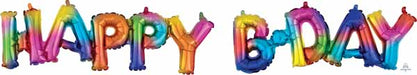 Happy Bday Rainbow Block Letter Balloon