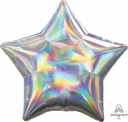 19-Inch Iridescent Silver Star Foil Balloon