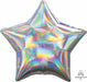 Iridescent Silver Star Foil Balloon, 19 Inch
