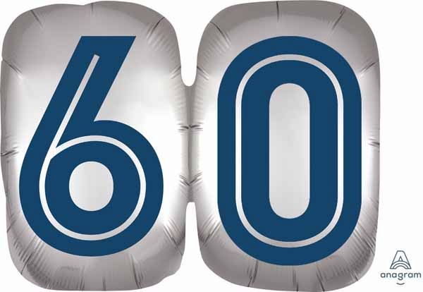 Happy 60th Birthday Shaped Foil Balloon, 25 Inch
