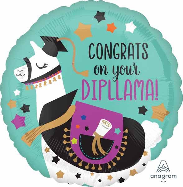 Congrats Diploma 18-Inch Round Foil Graduation Balloon
