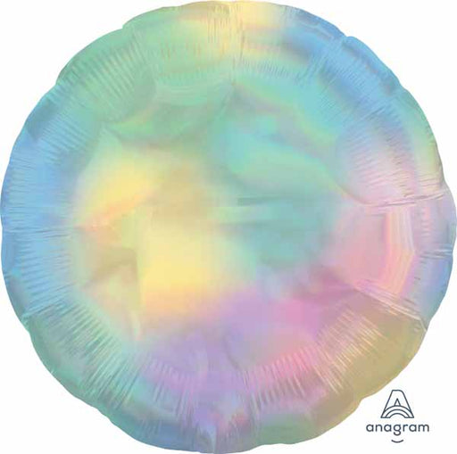 Iridescent Pastel Rainbow Round Foil Balloon, 18 Inch