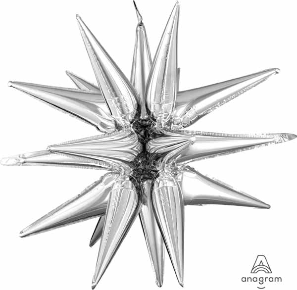 Silver Magic Star Foil Balloon, 35 Inch