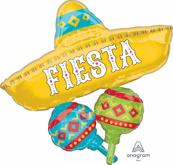 Papel Picado Fiesta 32-Inch Cluster-Shaped Foil Balloon