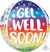 Get Well Soon Rainbow Orbz Foil Balloon, 16 Inch