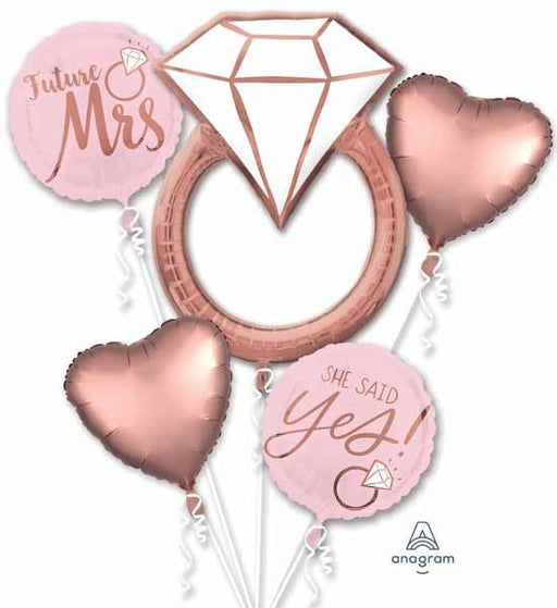 Blush Wedding Foil Balloon Bouquet