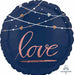 Navy Wedding Love 18" Round Foil Balloon