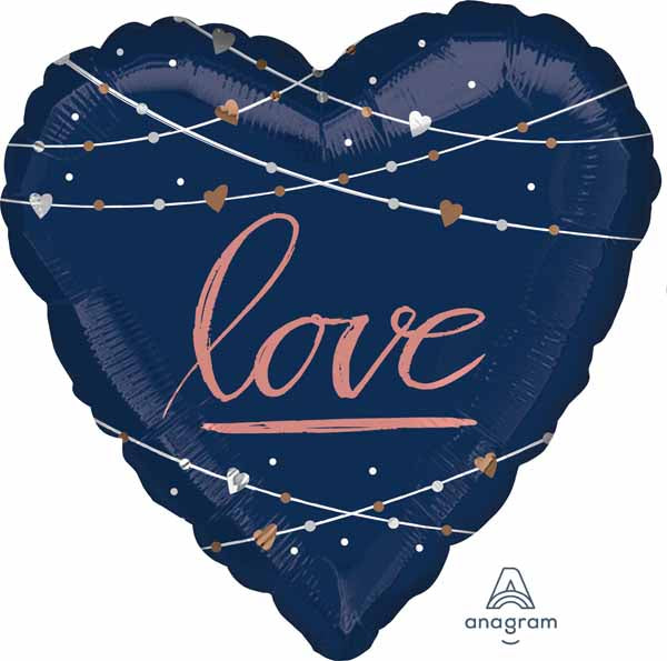 Navy Wedding Jumbo Heart Foil Balloon