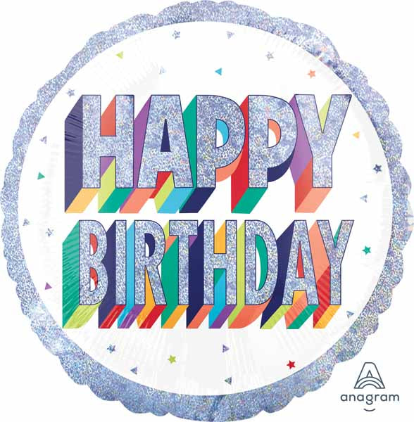 Here's to Your Bday Jumbo Holographic Foil Balloon