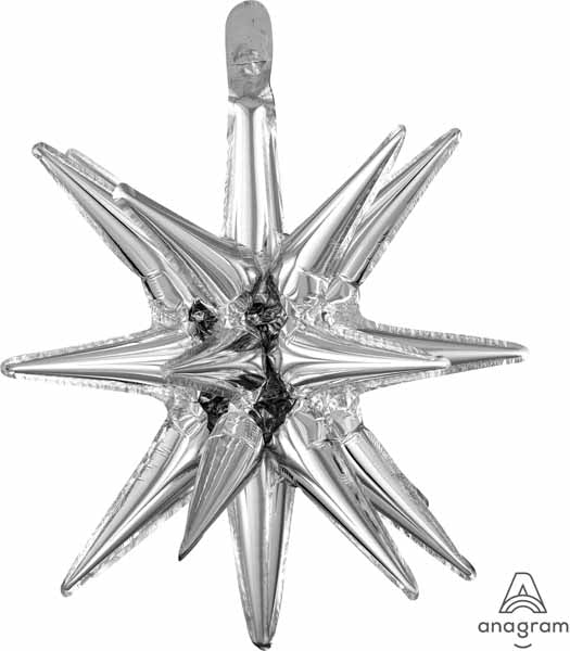 Silver Magic Star Foil Balloon, 20 Inch