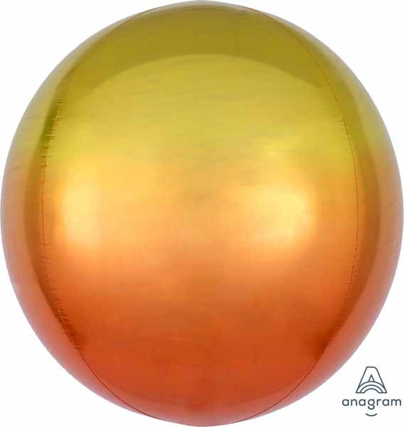 Yellow & Orange Ombre Orbz Foil Balloon, 16 Inch
