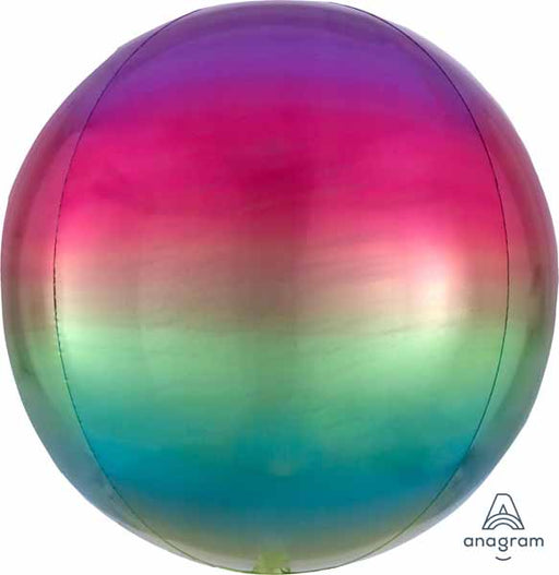 Rainbow Ombre Orbz Foil Balloon, 16 Inch