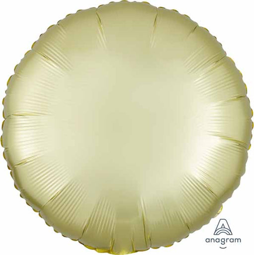 18-Inch Pastel Yellow Satin Luxe Round Foil Balloon