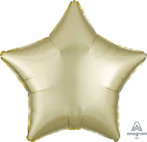 19-Inch Pastel Yellow Satin Luxe Star Foil Balloon