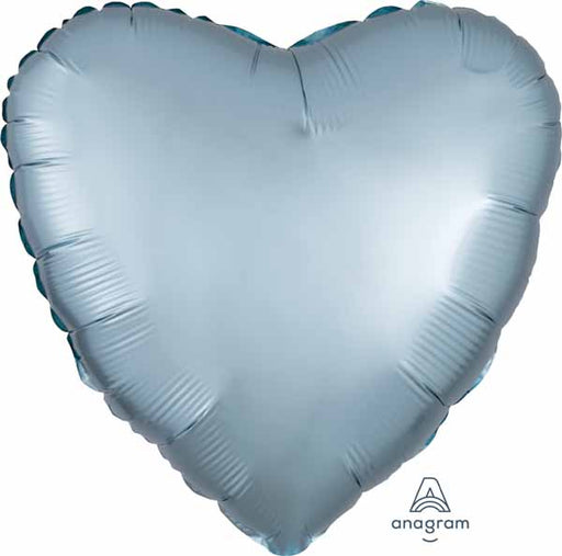 18 Inch Pastel Blue Satin Luxe Heart Foil Balloon