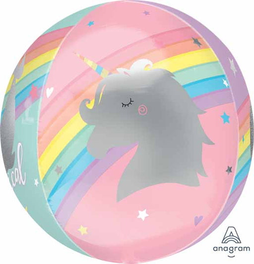 Magic Rainbow Unicorn 16" Orbz XL Foil Balloon