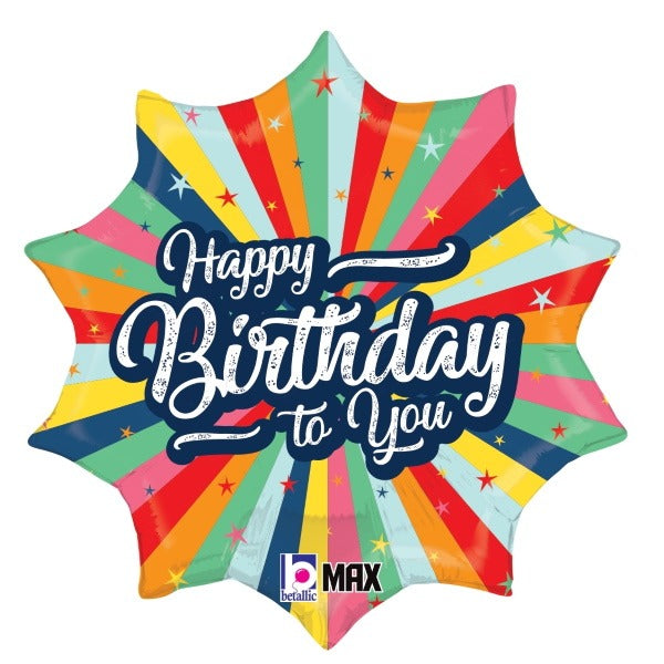 Bursting Colour Birthday Foil Balloon, 18 Inch