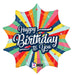 Bursting Colour Birthday Foil Balloon, 18 Inch