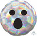 Iridescent Ghost Face 18-Inch Round Foil Balloon