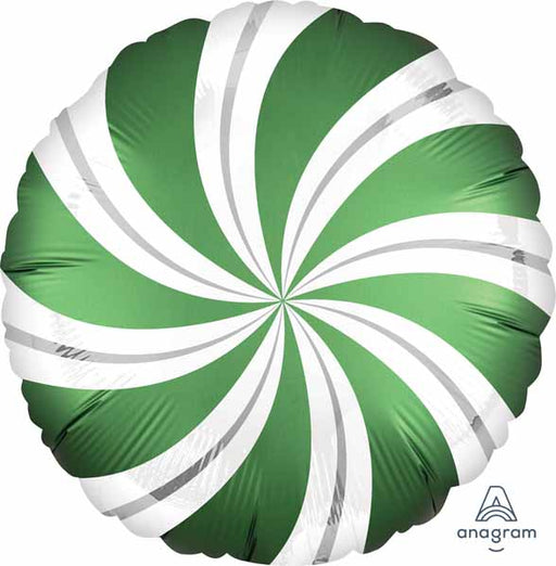 Emerald Candy Swirls 18-Inch Round Foil Balloon