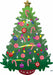 36-Inch Green Holographic Christmas Tree Foil Balloon