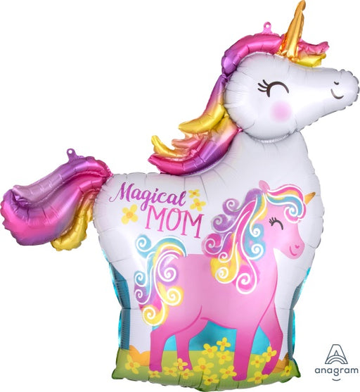 32-Inch Magical Mom Unicorn Mama and Baby Foil Balloon