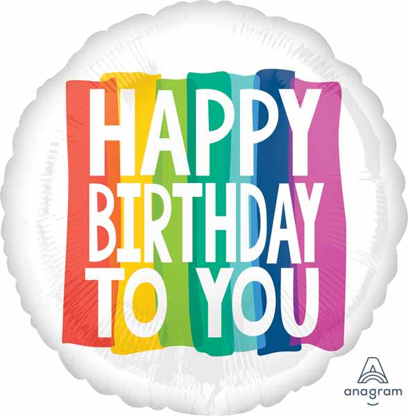 Rainbow Wishes Happy Birthday Jumbo Round Foil Balloon