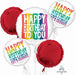 Rainbow Wishes Birthday Foil Balloon Bouquet