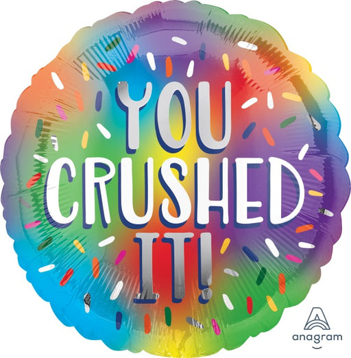 U Crushed It Rainbow 18-Inch Round Foil Balloon